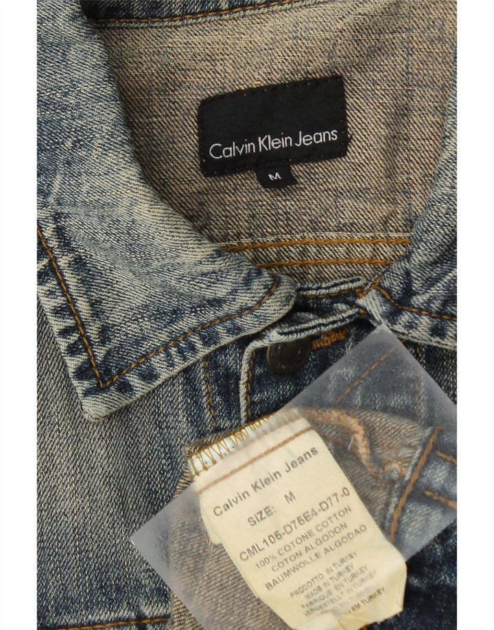 Męska kurtka dżinsowa CALVIN KLEIN JEANS UK 38, średnioniebieska, bawełniana