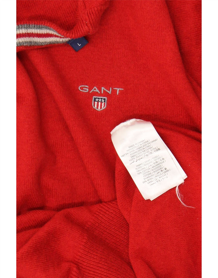 GANT Mens Crew Neck Jumper Sweater Large Red Cotton Vintage Gant and Second-Hand Gant from Messina Hembry 