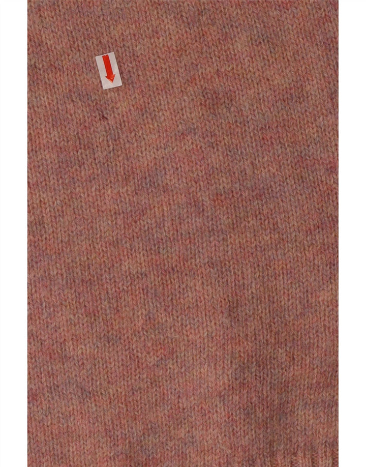 Męski sweter z okrągłym dekoltem MC Kenzy, średni różowy wełniany