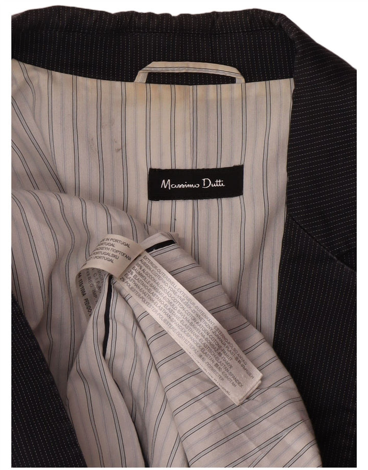 Damska marynarka Massimo Dutti zapinana na 1 guzik EU 44 XL, granatowa, w prążki