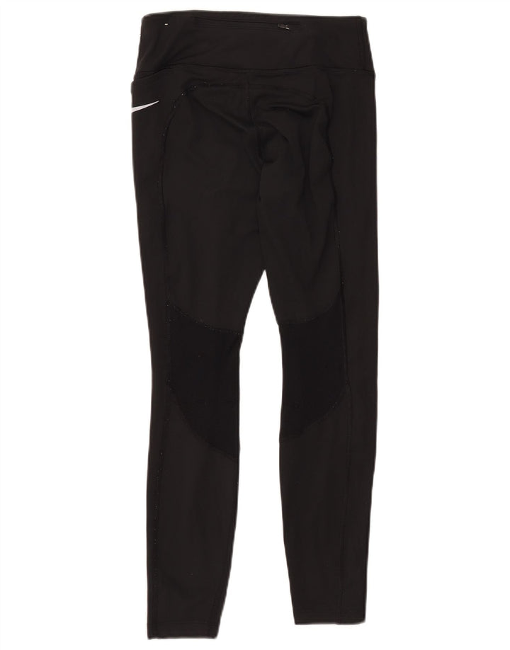 Damskie legginsy NIKE Dri Fit UK 10, małe, czarne, poliestrowe