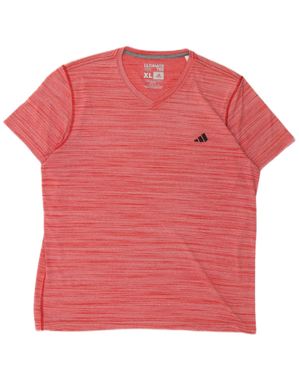 Adidas Męska koszulka Top XL z poliestru w czerwone paski