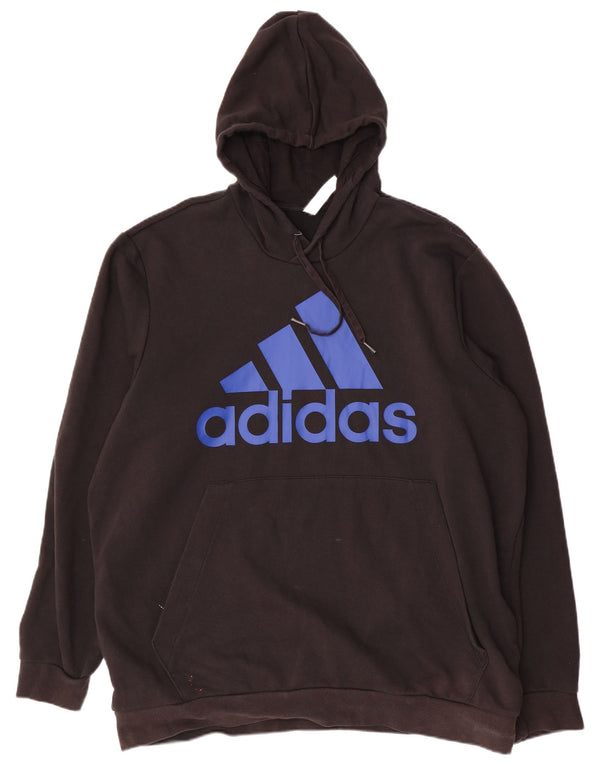 Męski sweter z kapturem ADIDAS z grafiką UK 52/54 2XL Czarny poliester