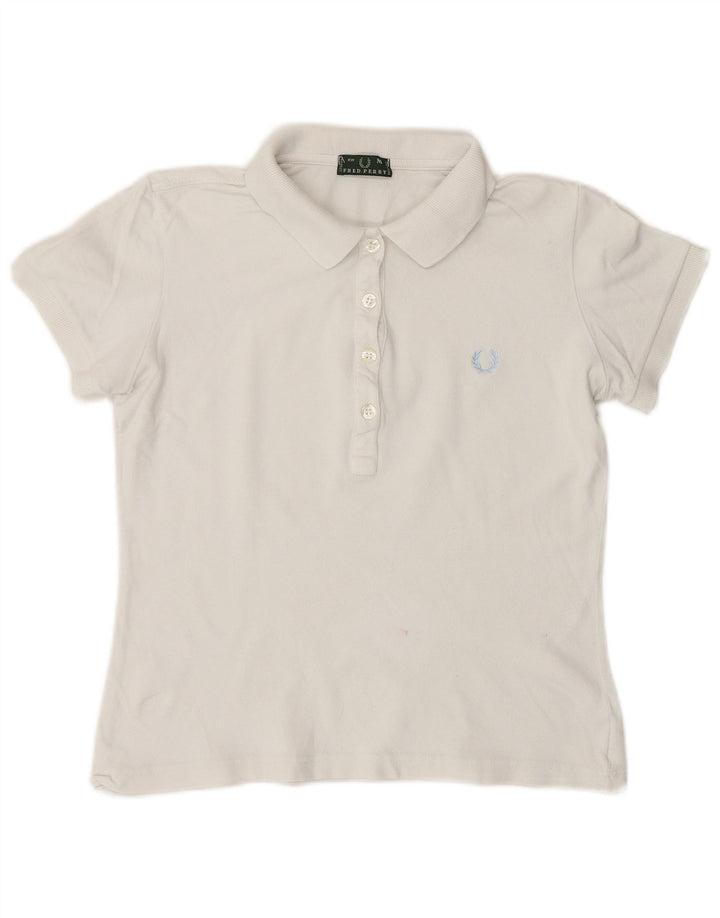 Damska koszulka polo Fred Perry, UK 12, średnia biała bawełna