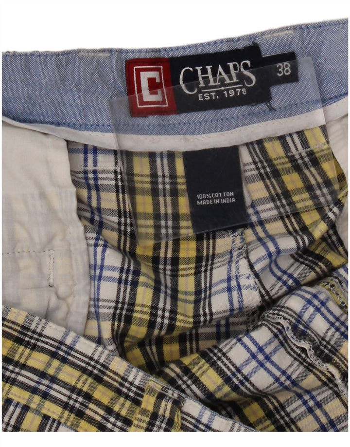CHAPS Mens Chino Shorts W38 XL Multicoloured Check Cotton