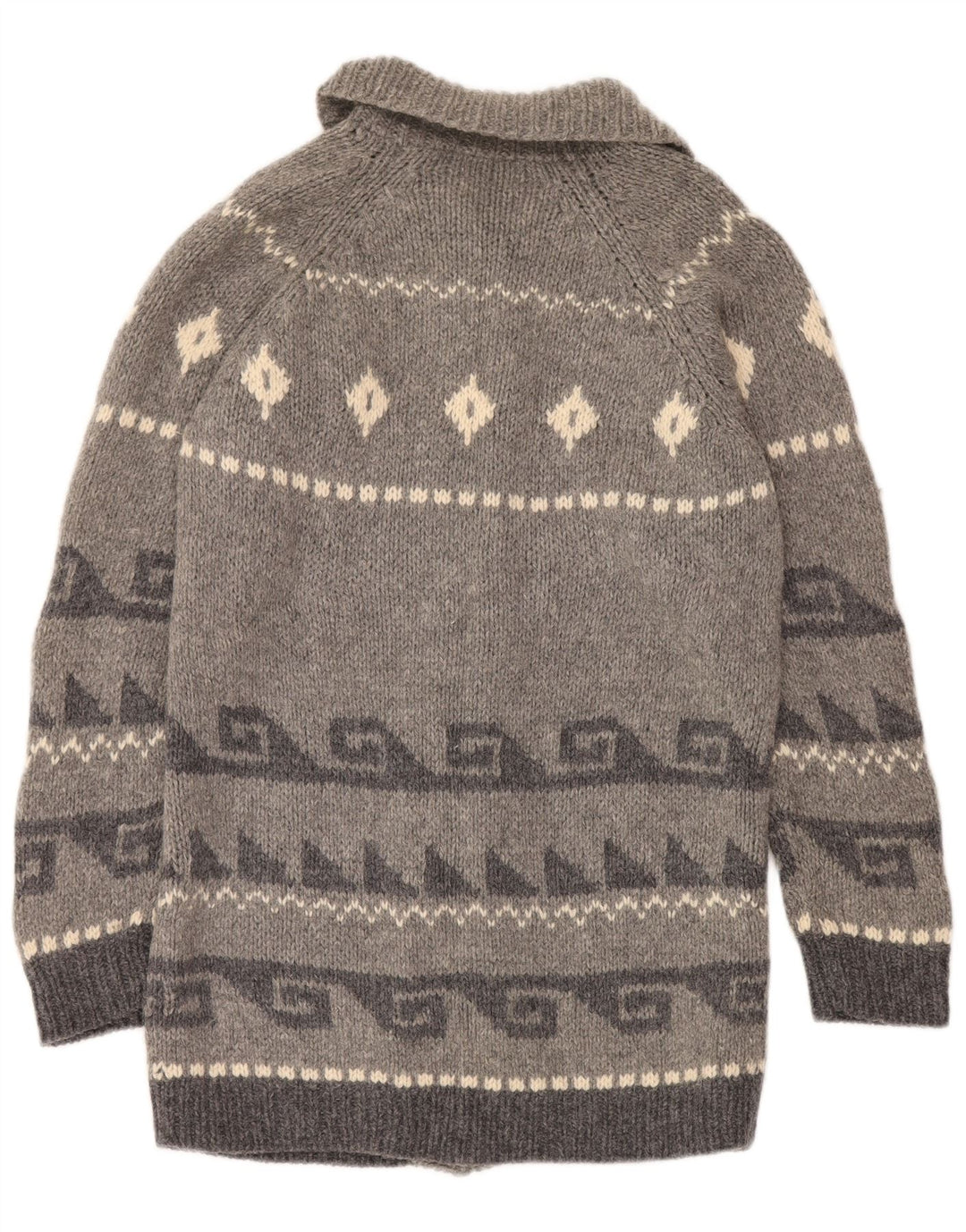 Sweter damski Evidence Longline Cardigan UK 10 Small Grey Fair Isle Wool