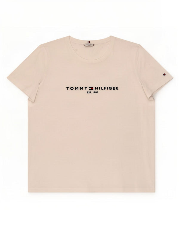 Damska koszulka z grafiką Tommy Hilfiger Top UK 18 XL, biała bawełna