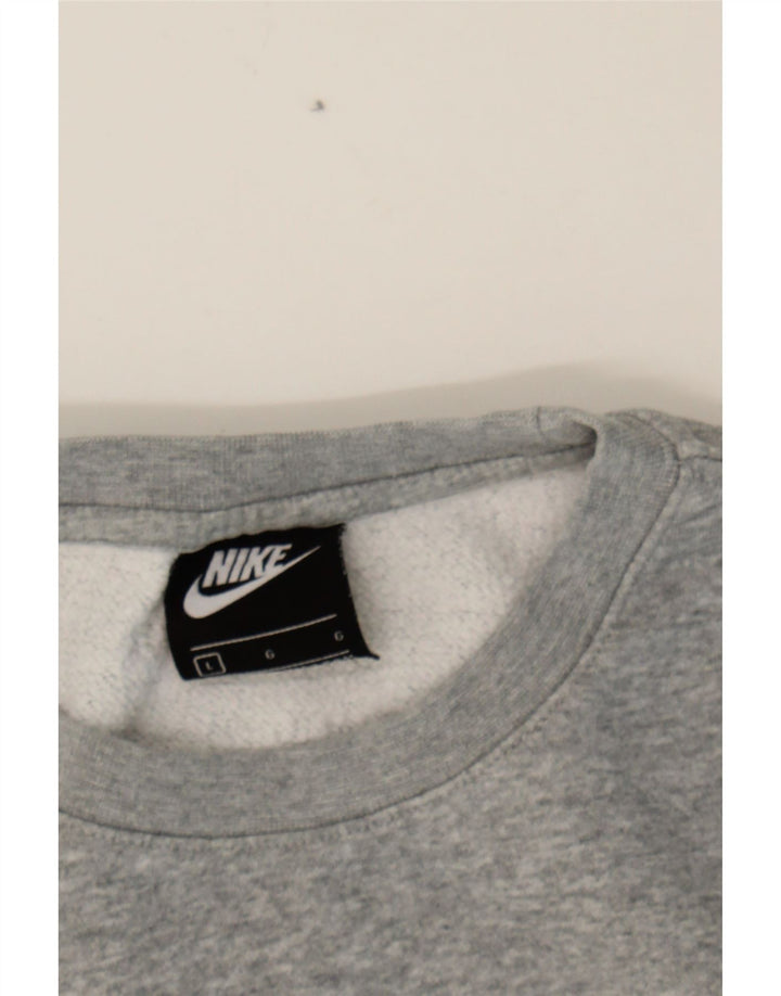 NIKE Womens Oversized Sweatshirt Jumper UK 16 Large Grey Cotton Vintage Nike and Second-Hand Nike from Messina Hembry 