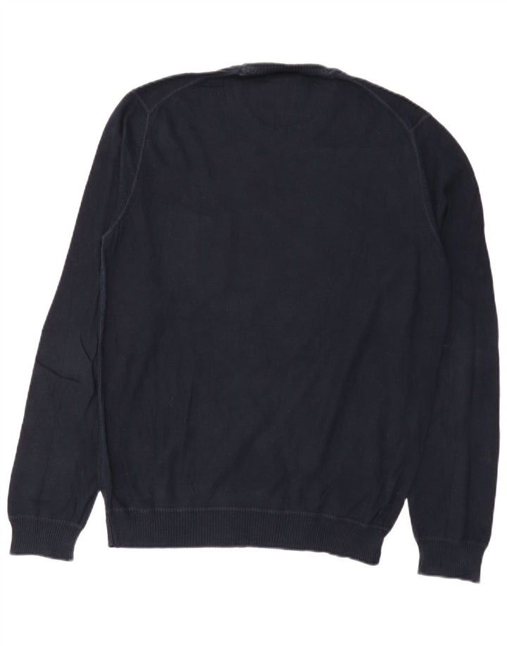 Woolrich Męski sweter z okrągłym dekoltem, mały, granatowy, bawełniany