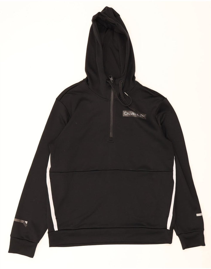 Męski sweter z kapturem Calvin Klein Performance, średni czarny, blok kolorów