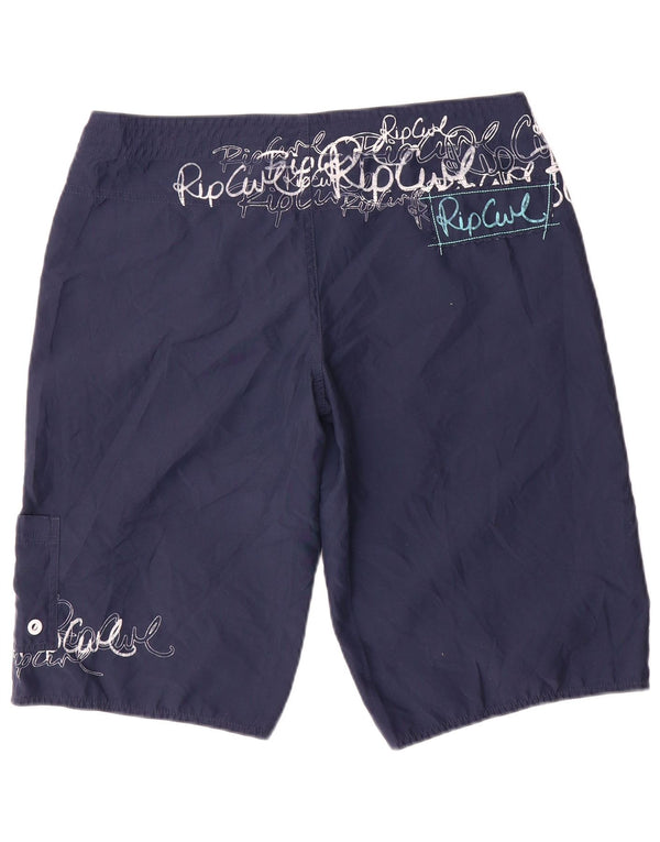 Rip Curl Womens Low Waist Graphic Swimming Shorts US 12 XL Navy Blue
