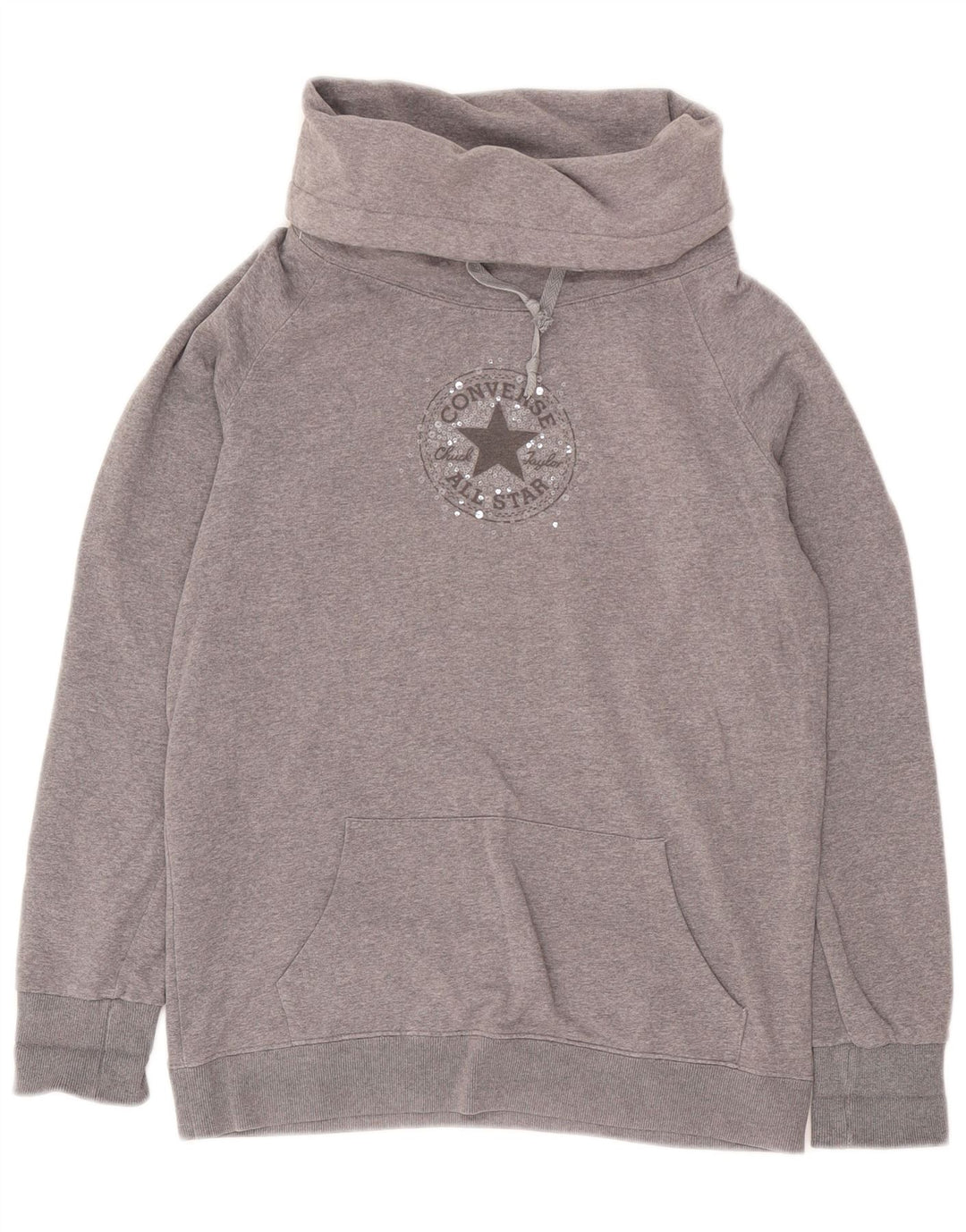 Damska bluza Converse z grafiką, UK 10, mała, szara, nakrapiana bawełna