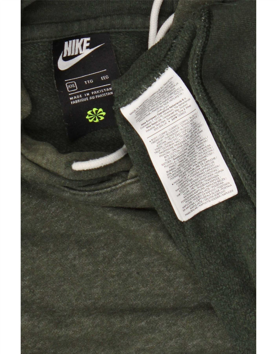 Męski sweter z kapturem Nike 2XL, zielony, bawełniany