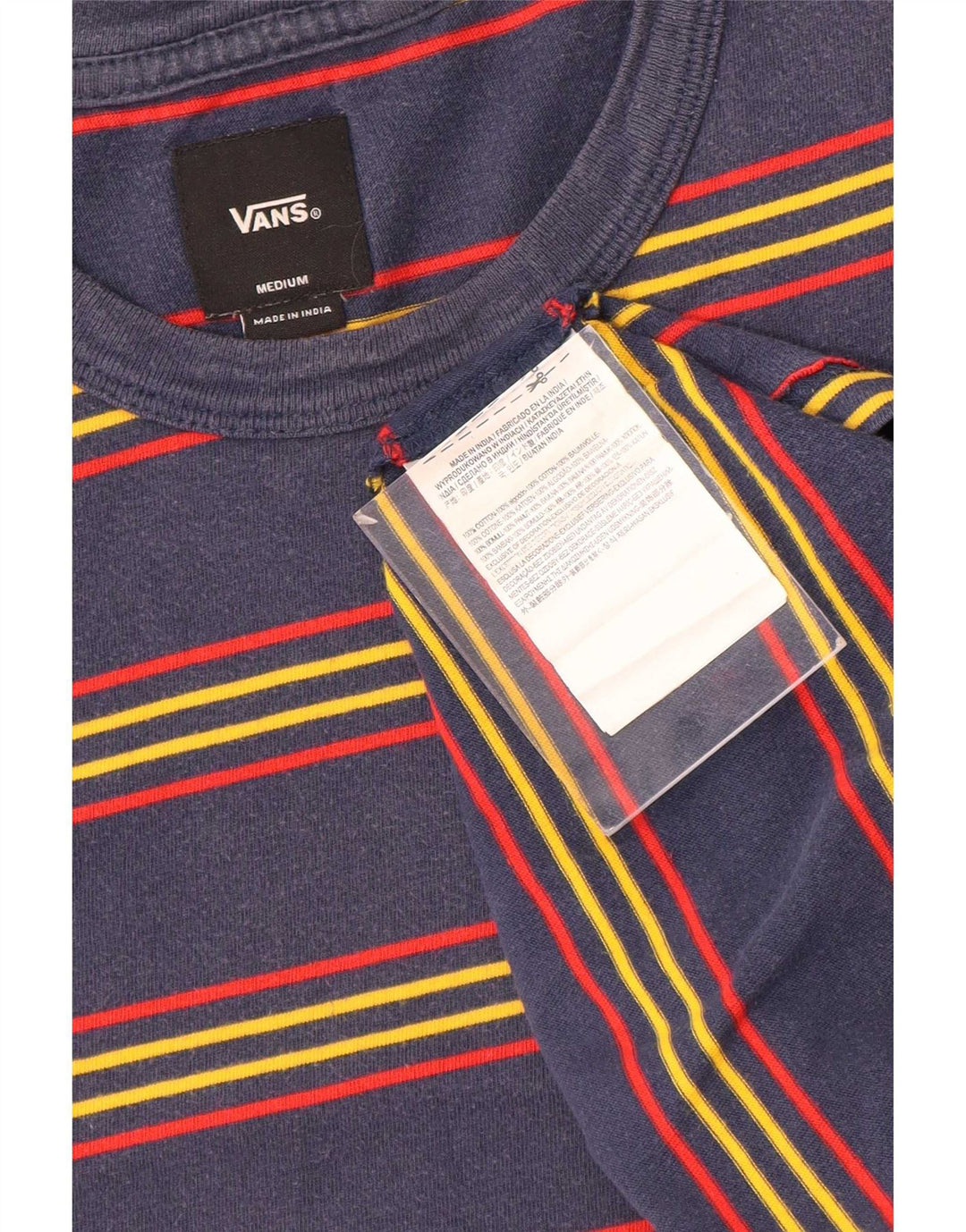 T-shirt męski Vans, bawełniany, średni, granatowy w paski