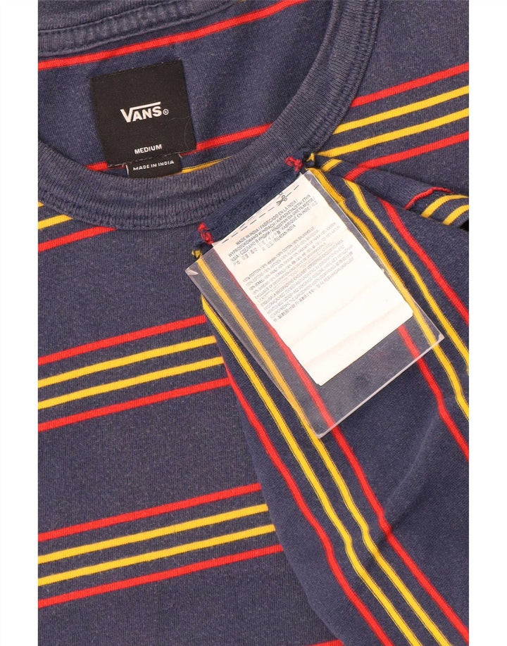 T-shirt męski Vans, bawełniany, średni, granatowy w paski