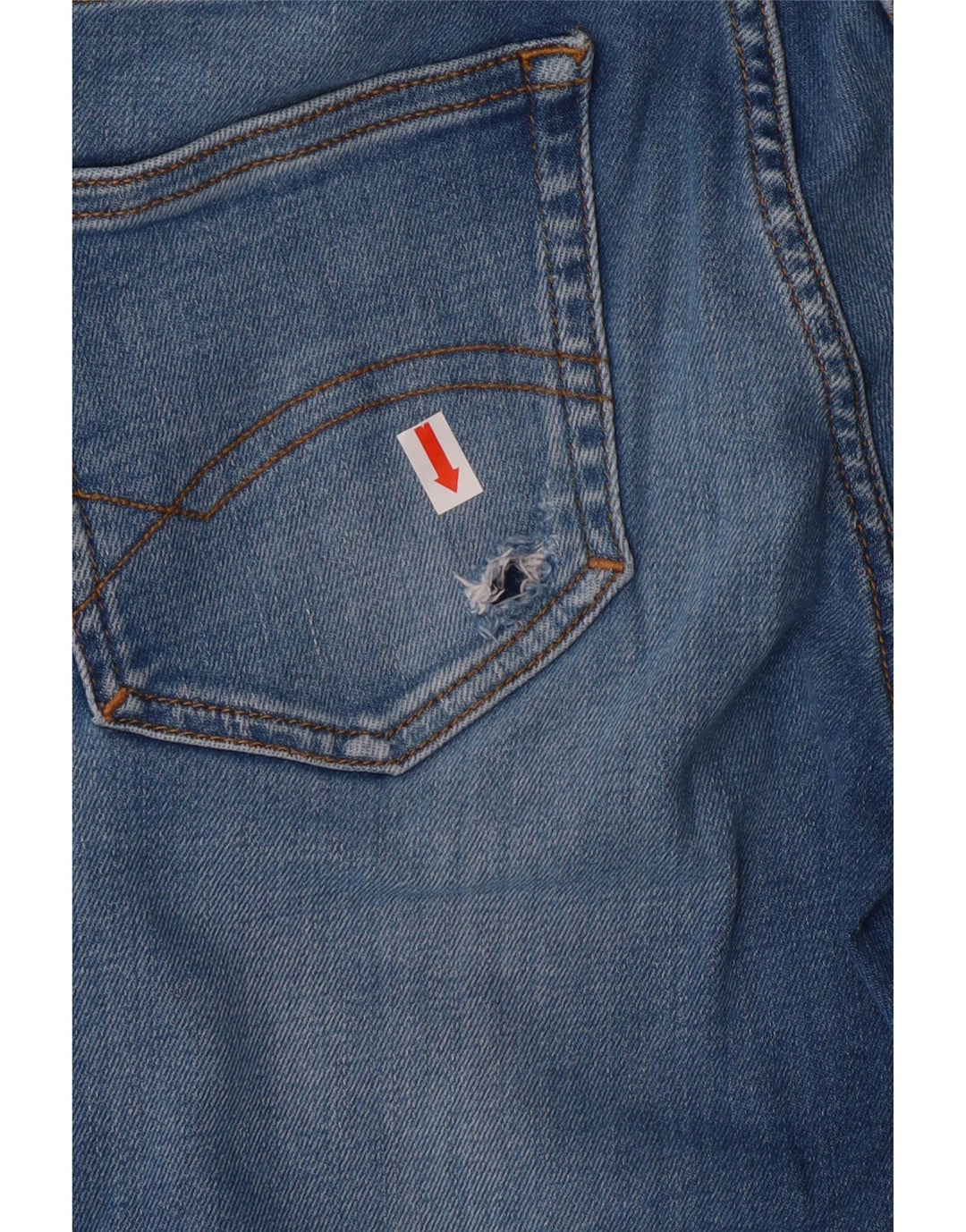 Tommy Hilfiger Chłopięce jeansy slim z przetarciami 11-12 lat W24 L26 Niebieskie bawełniane