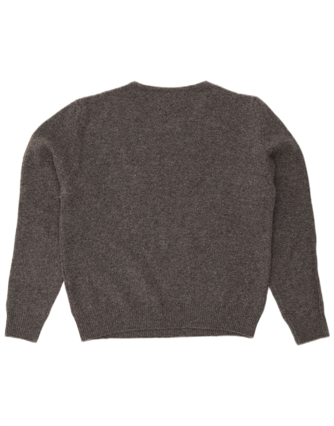 Damski sweter z okrągłym dekoltem VINTAGE UK 14 Średni szary Argyle/Diament