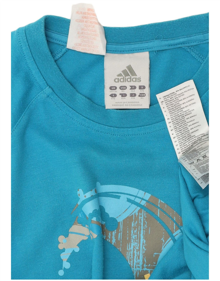 Adidas Chłopięca koszulka z grafiką Top 15-16 lat Niebieski Poliester