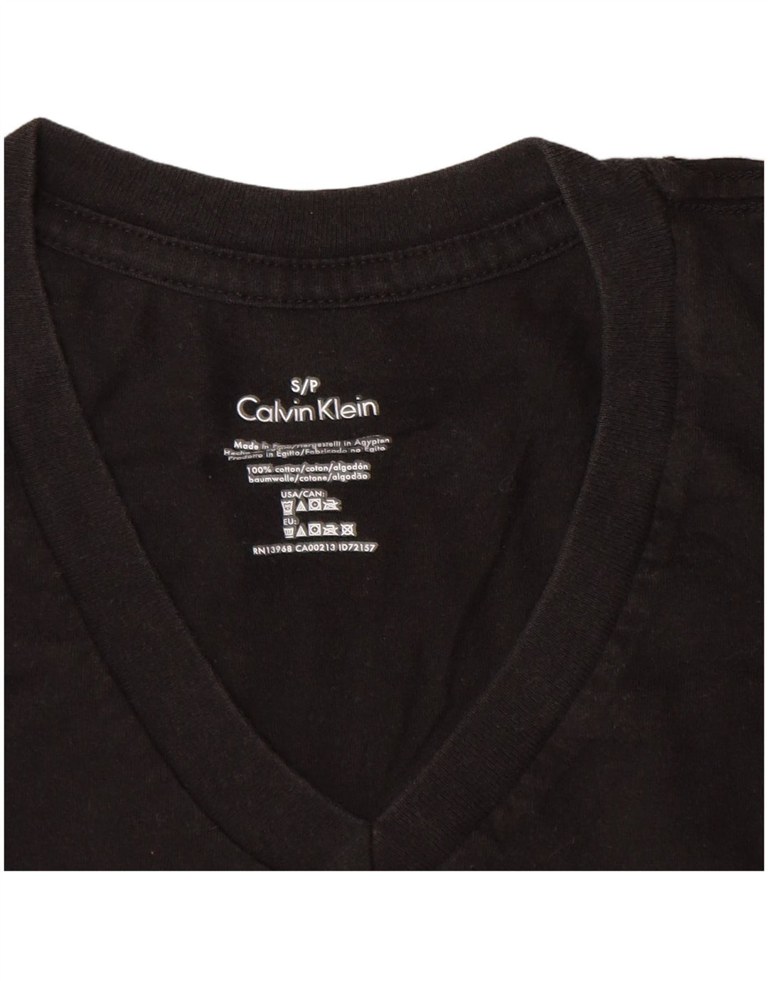 CALVIN KLEIN Męski T-shirt Top, mały, czarny, bawełniany