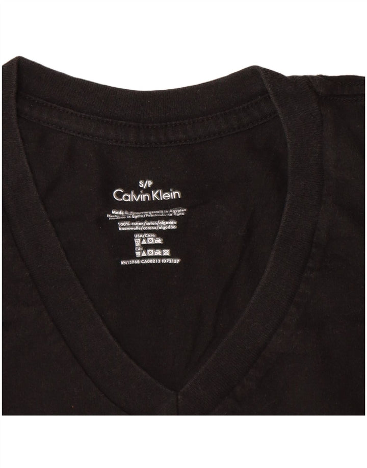 CALVIN KLEIN Męski T-shirt Top, mały, czarny, bawełniany