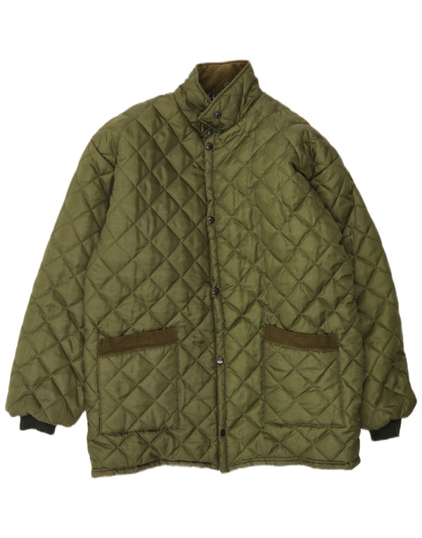 Męska pikowana kurtka VINTAGE UK 42 XL Khaki, poliester