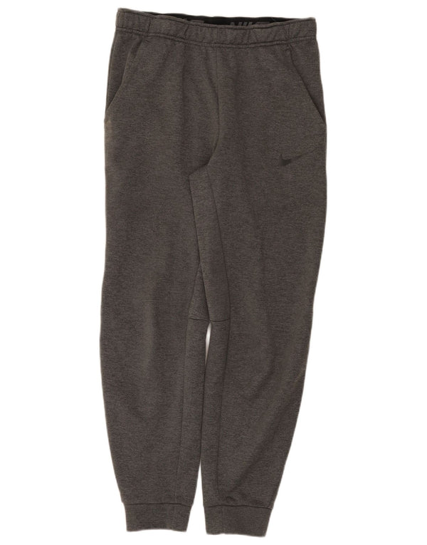 Męskie spodnie dresowe Nike Dri Fit, małe, szare, poliestrowe