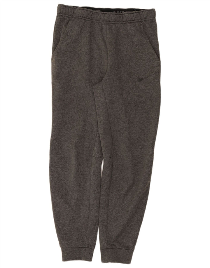 Męskie spodnie dresowe Nike Dri Fit, małe, szare, poliestrowe