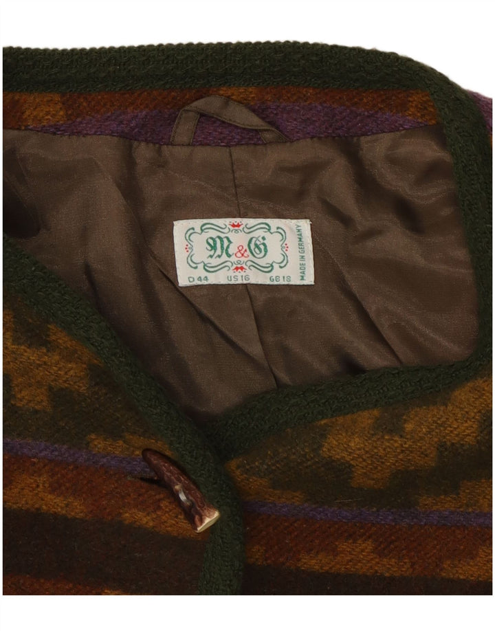 Sweter damski w stylu vintage, UK 18 XL, wielobarwna, geometryczna wełna