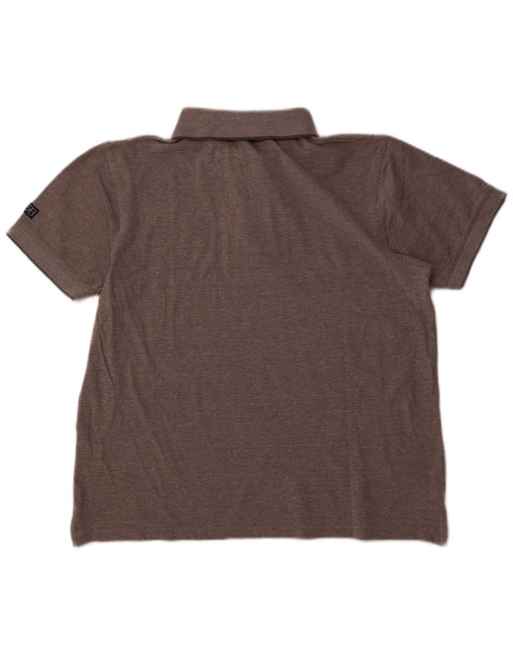 RENATO BALESTRA Męska koszulka polo XL, szara, bawełniana w plamki