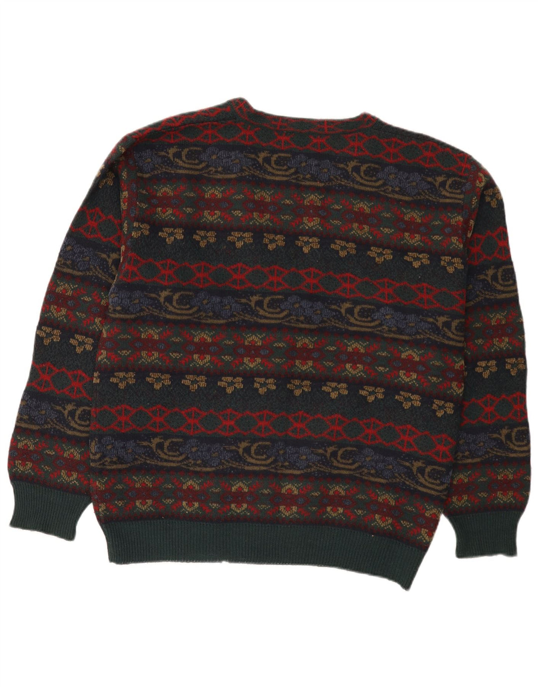 Sweter męski w stylu vintage, duży, wielokolorowy, akryl Fair Isle