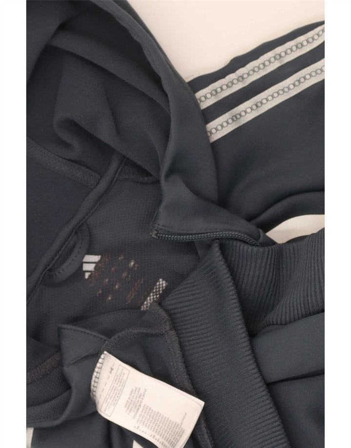 Adidas Męski sweter z kapturem Climalite Zip, duży, szary, kolorowy poliester