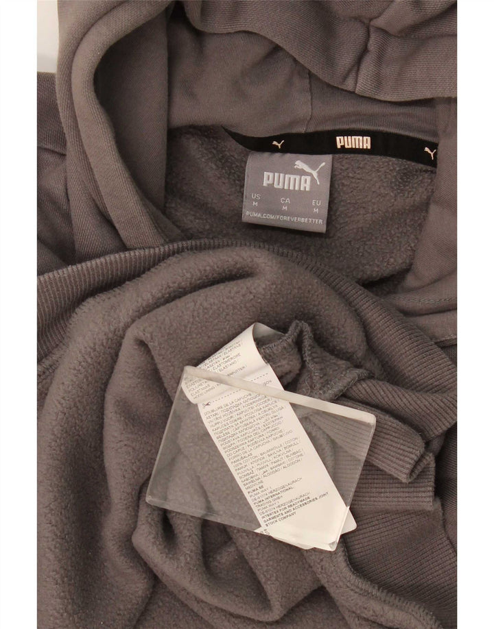 Męski sweter z kapturem Puma z grafiką, średnioszary, bawełniany