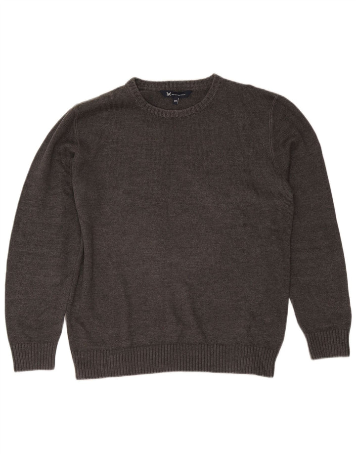 Crew Clothing Męski sweter z dekoltem w serek, średnioszary, bawełniany