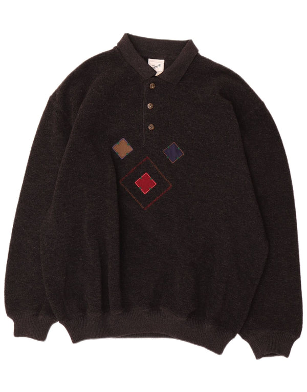 Męski sweter polo Signe Incognito 2XL Szary Argyle/Diamentowa wełna