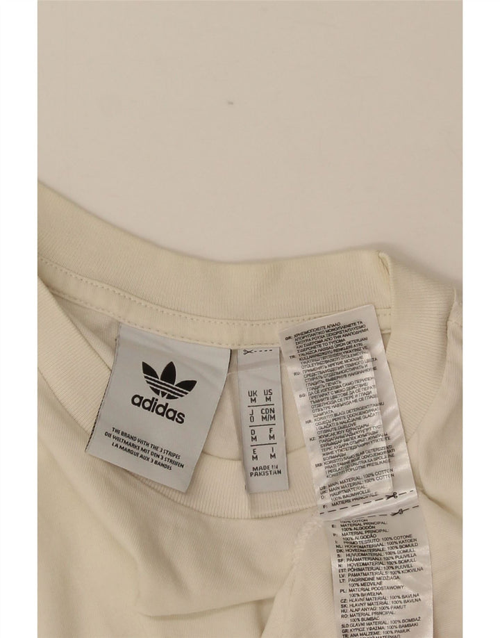 Męska koszulka z grafiką ADIDAS, średnia, biała bawełna