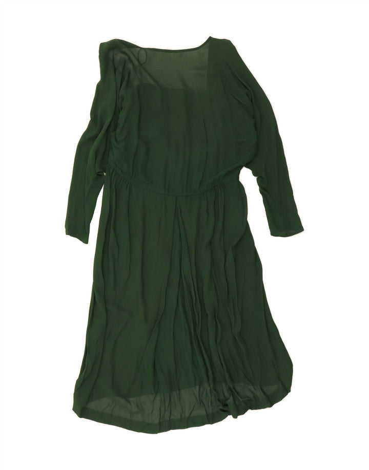 VINTAGE Womens Long Sleeve Maxi Dress UK 12 Medium Green Vintage Vintage and Second-Hand Vintage from Messina Hembry 