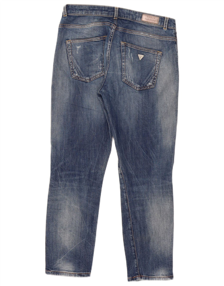 Damskie dżinsy Guess w trudnej sytuacji, o swobodnym kroju, zwężane W26 L26, niebieska bawełna