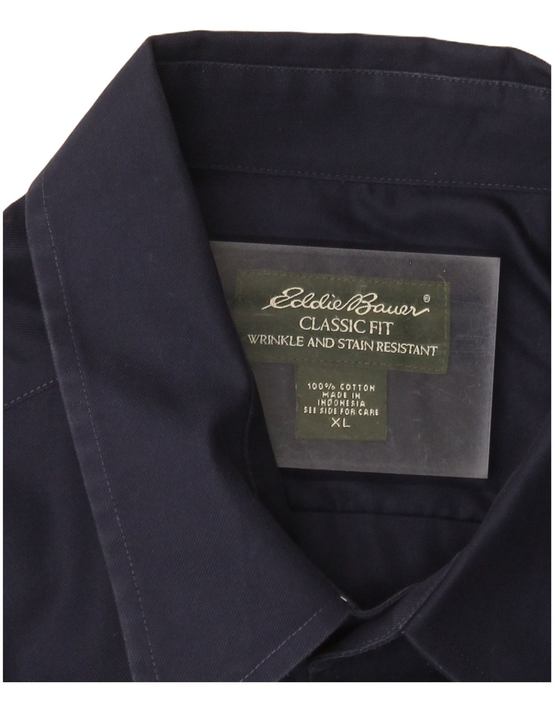 Koszula męska EDDIE BAUER o klasycznym kroju XL, granatowa, bawełniana