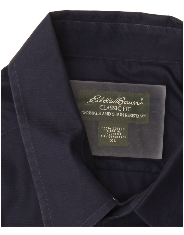 Koszula męska EDDIE BAUER o klasycznym kroju XL, granatowa, bawełniana