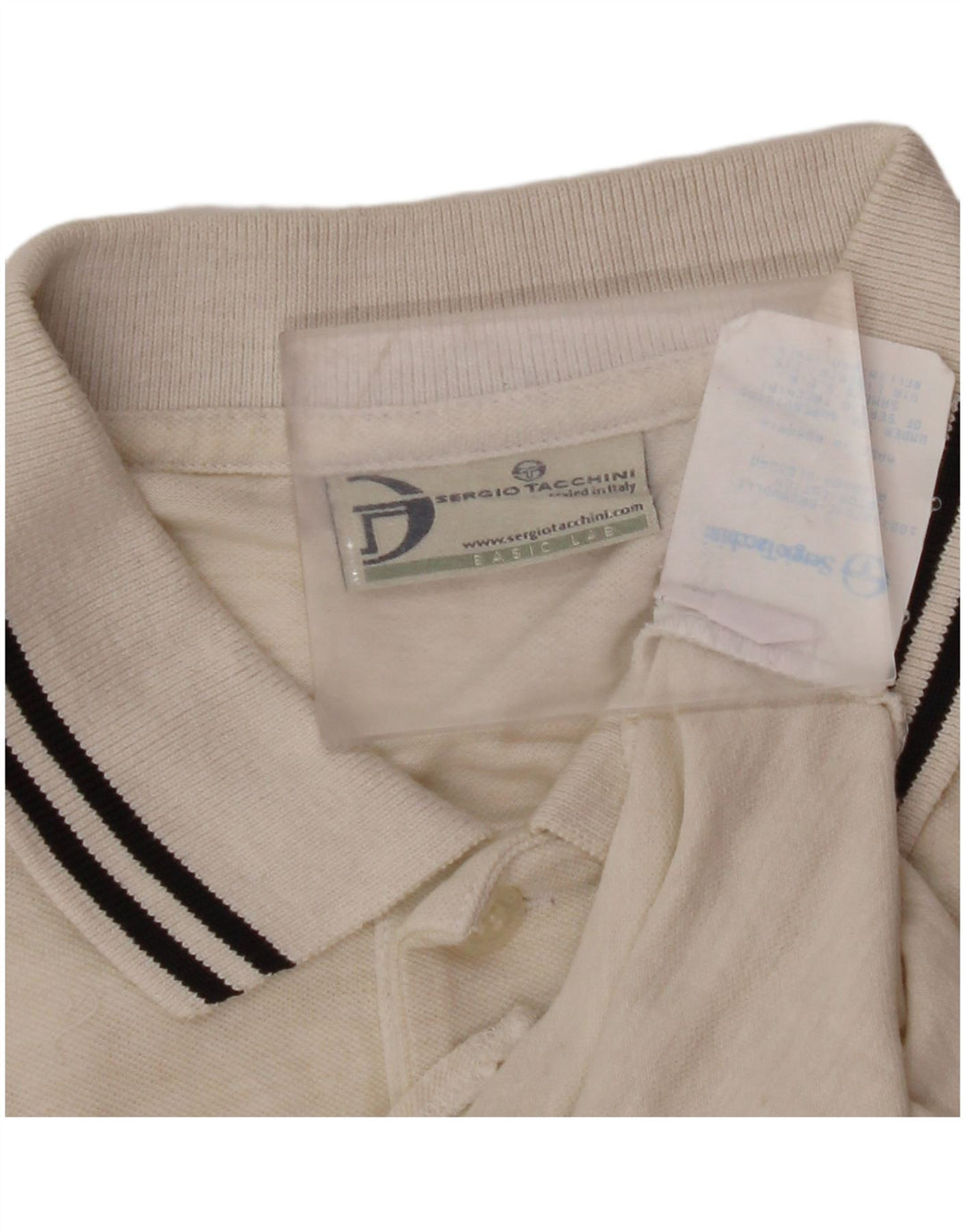 Męska koszulka polo SERGIO TACCHINI, duża, złamanej bieli, bawełniana