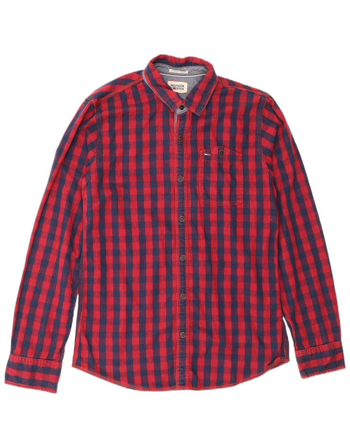 Koszula męska Tommy Hilfiger o regularnym kroju, mała, bawełniana w czerwoną kratę