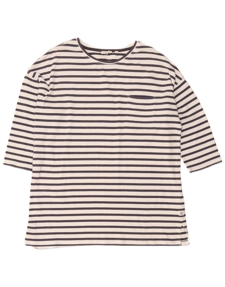 Damski top oversize Fat Face z rękawem 3/4, UK 16, duży, bawełniany w białe paski