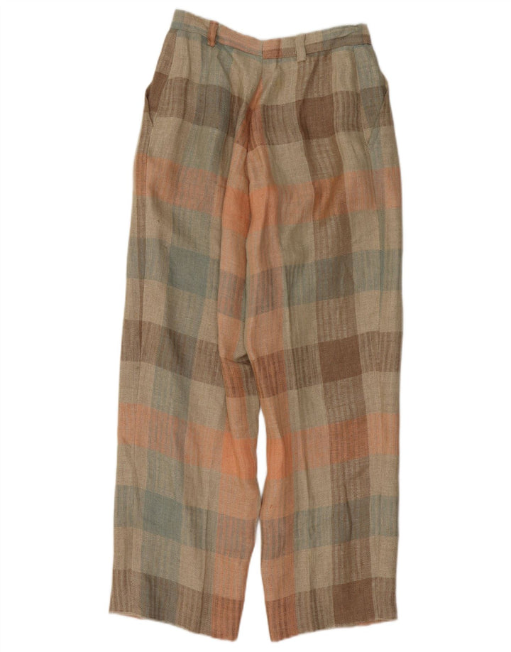 Damskie spodnie chino w stylu vintage W26 L26 wielobarwna kratka