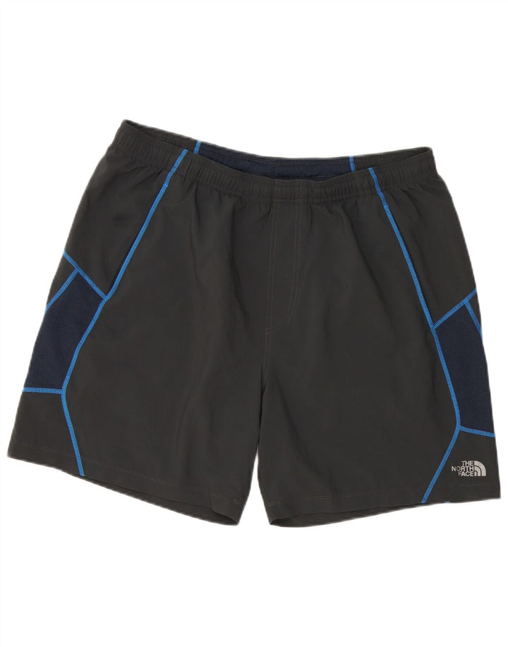 Męskie spodenki sportowe The North Face z grafiką, duże, poliestrowe w czarne paski