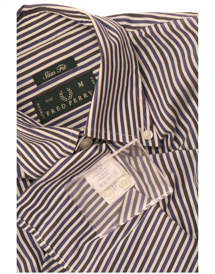 Koszula męska Fred Perry Slim Fit, średnia, granatowa, bawełniana w prążki