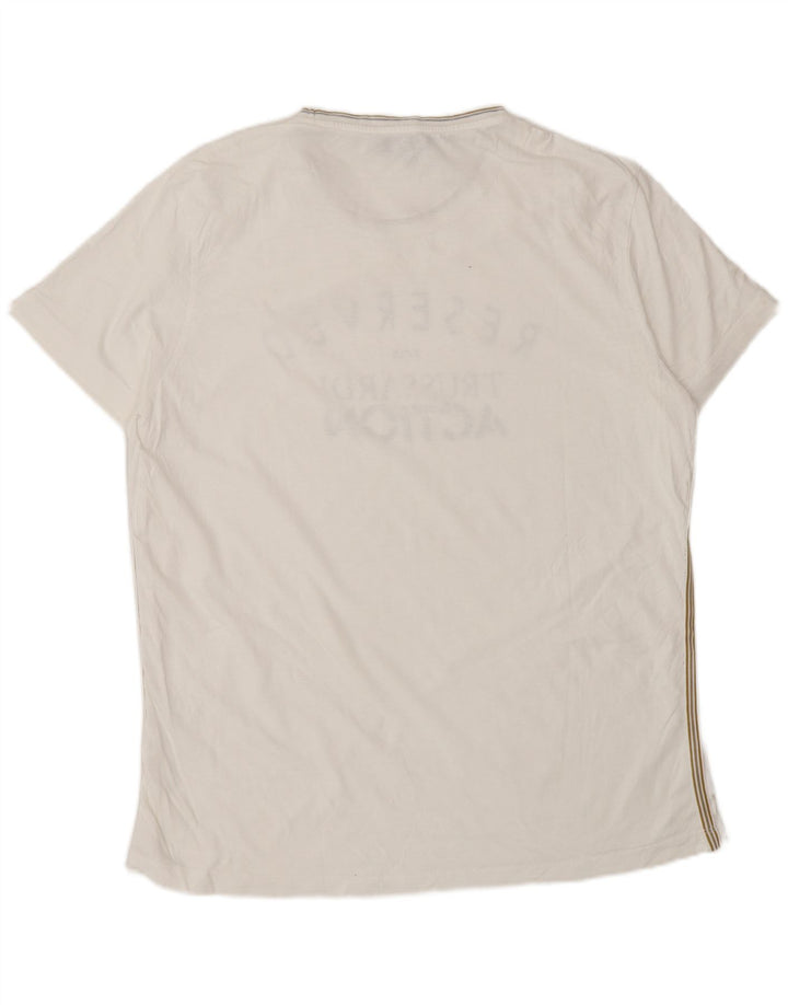 Męska koszulka z grafiką Trussardi Top 2XL Biała bawełna