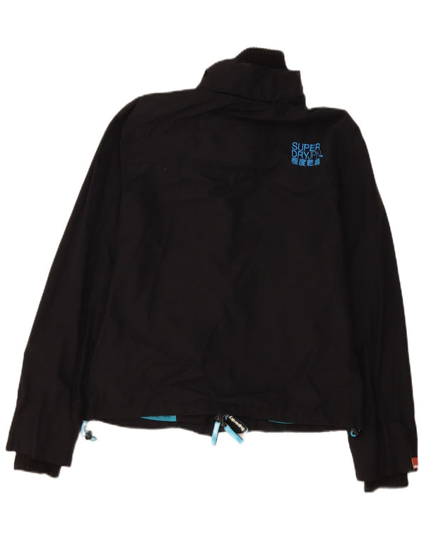 Damska kurtka wiatrówka Superdry The Windcheater UK 16, duża, czarna nylonowa