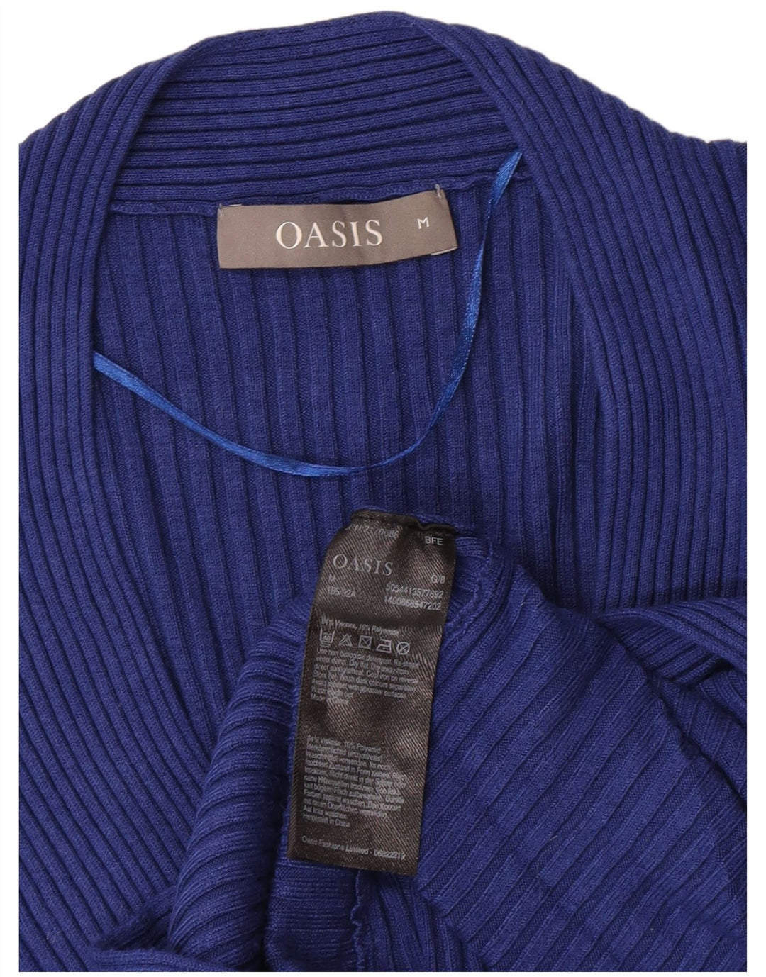 Sweter damski Oasis z dekoltem w kształcie litery V, UK 12, średni niebieski, wiskoza