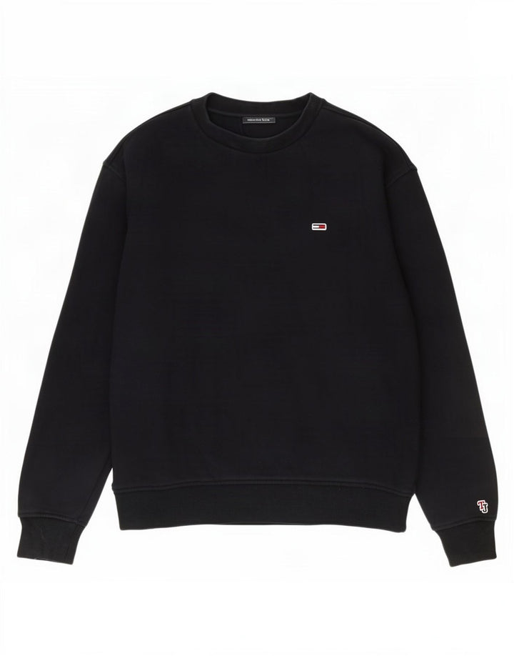 Damska bluza oversize Tommy Hilfiger UK 10, mała, czarna bawełna