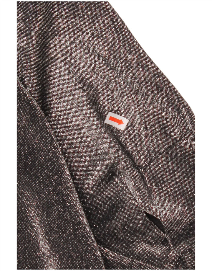 Damska bluzka koszulowa oversize VINTAGE UK 16, duża, czarna, nakrapiana, poliester